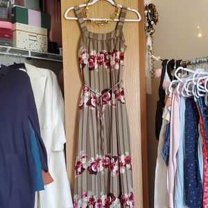 Banana Republic Apron Floral Maxi Dress, 0 Petite